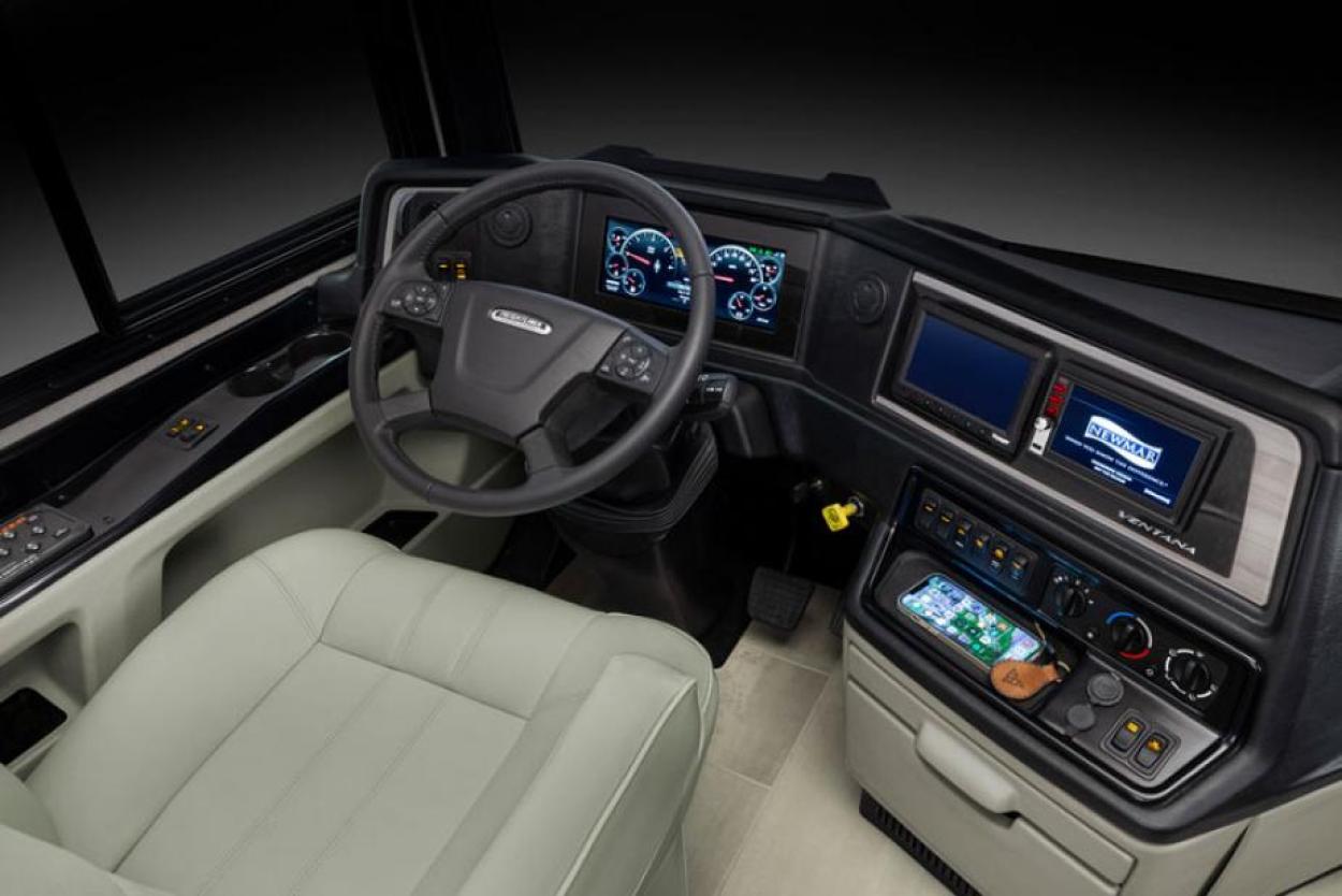 Driver's seat inside a 2022 Newmar Ventana