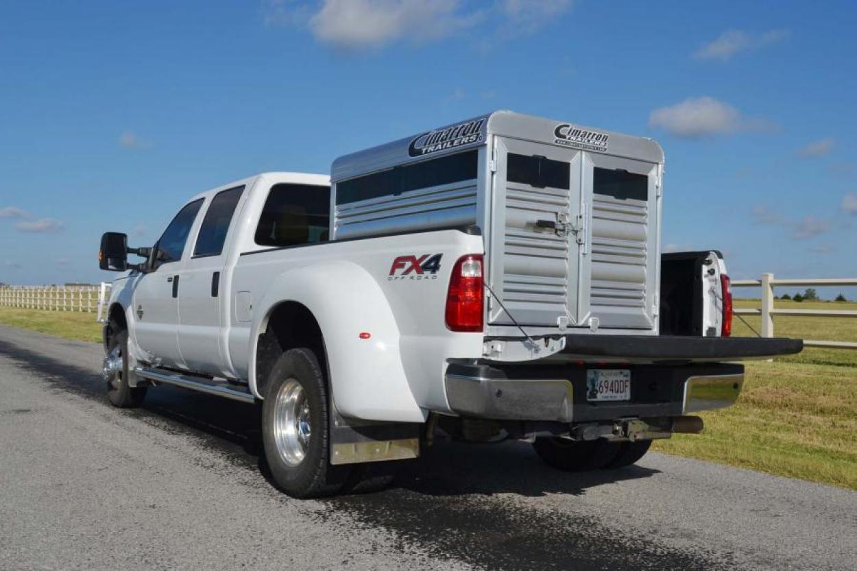 Cimarron Stock Box in the back of a pickup truck