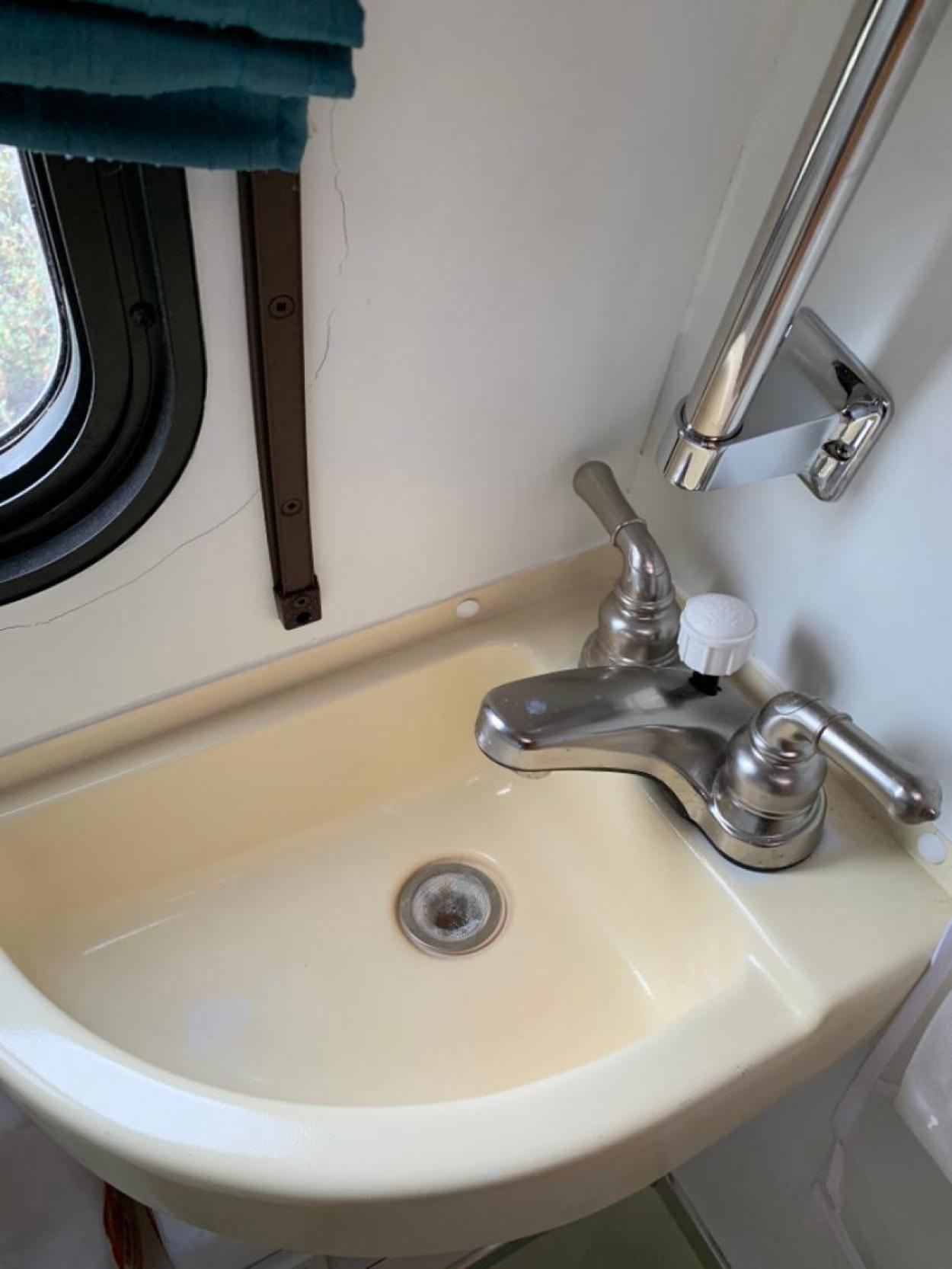 Small corner sink inside an RV