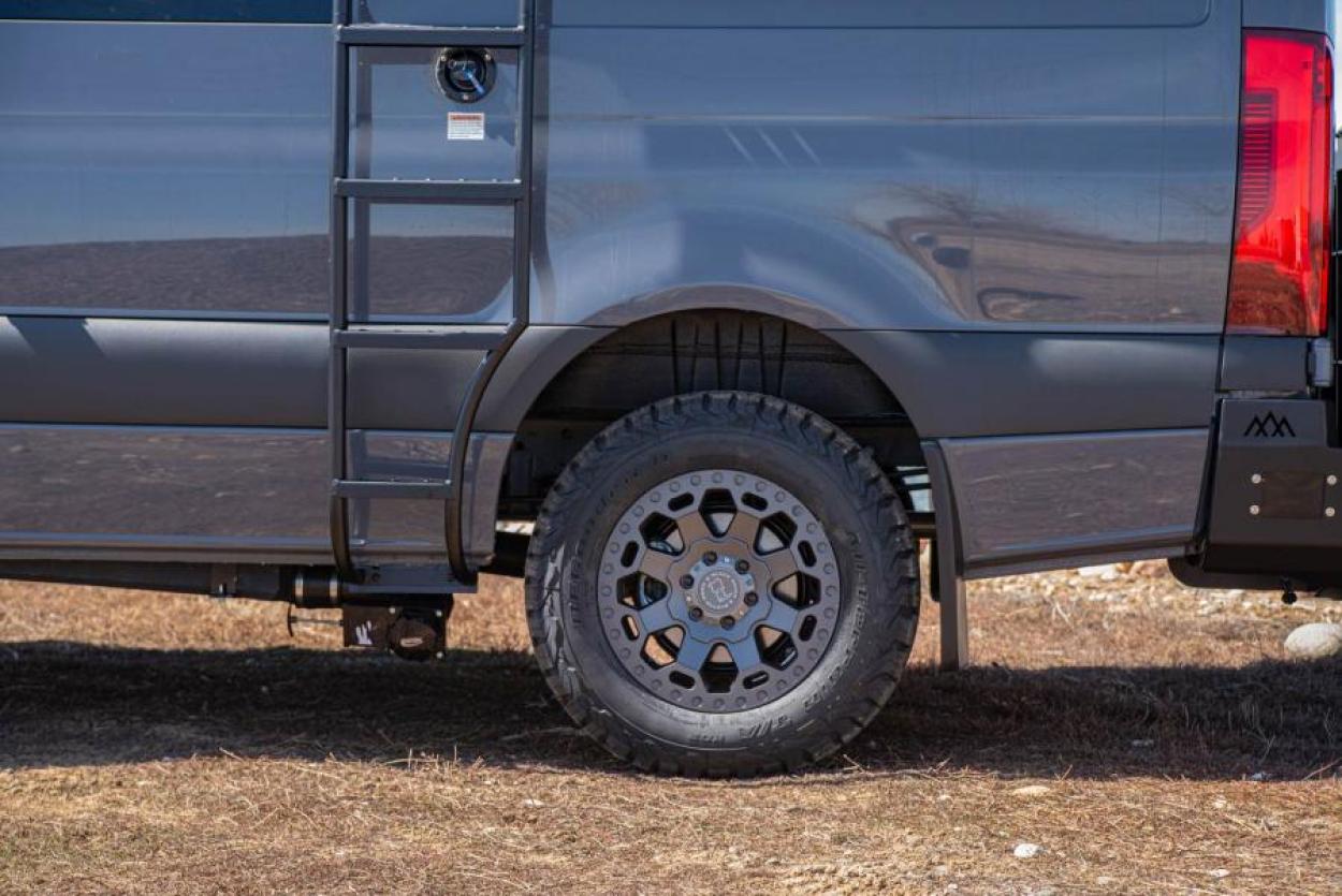 close up view of tires on Antero Bamaga