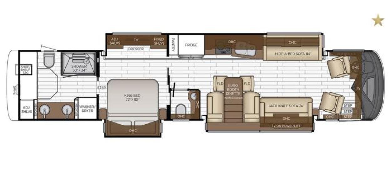 2023 Newmar Essex 4521 Floorplan