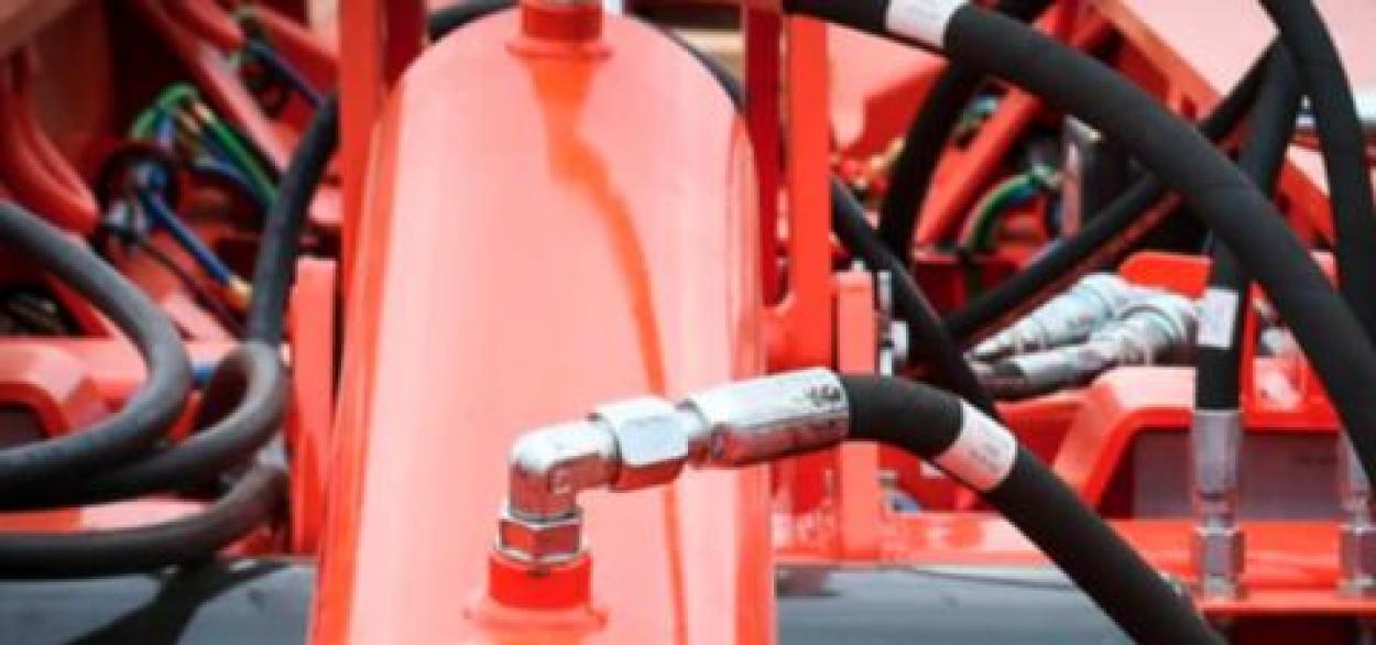 Close up of red air ride suspension system