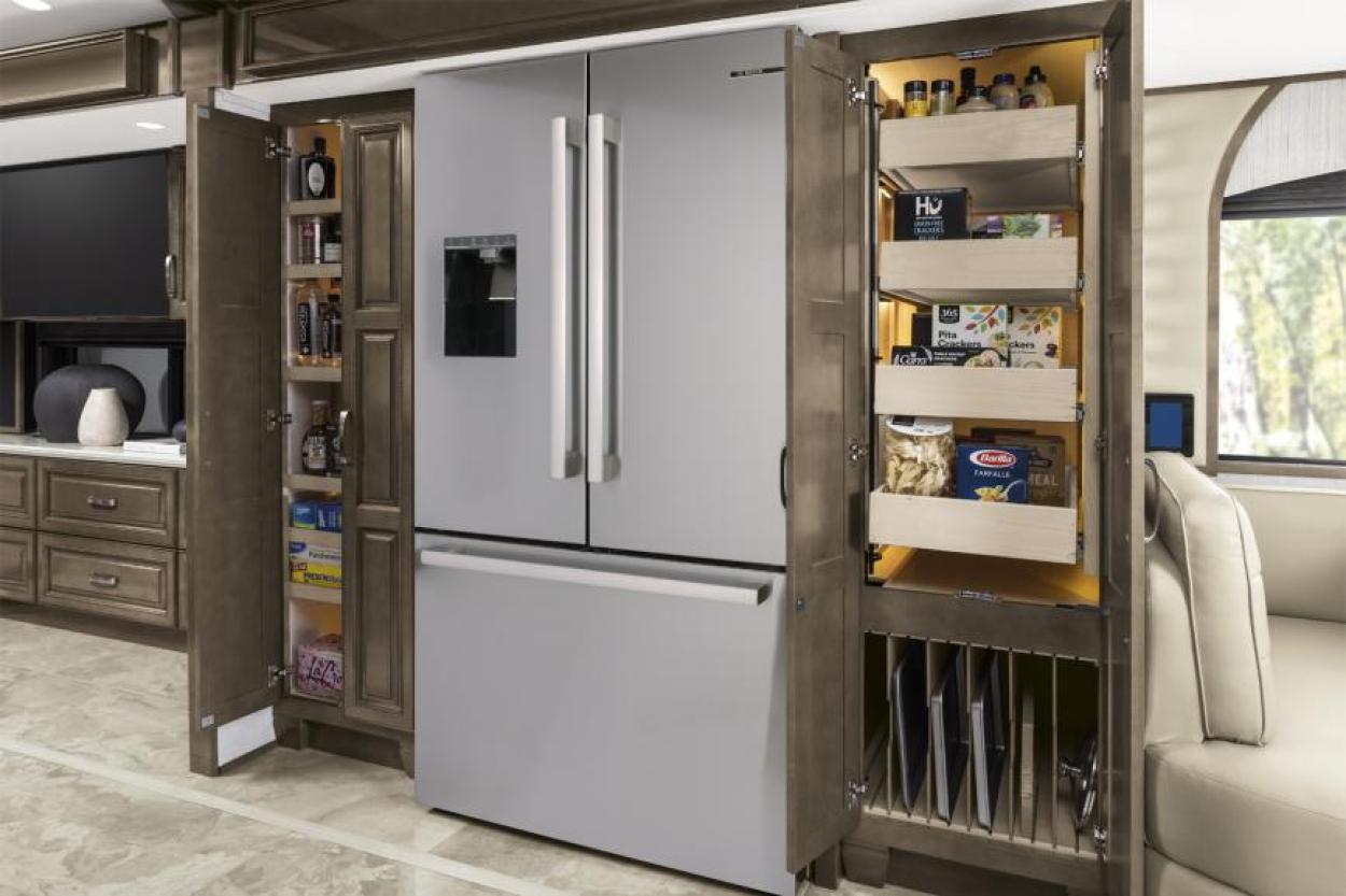 Pantry and refrigerator inside the Essex