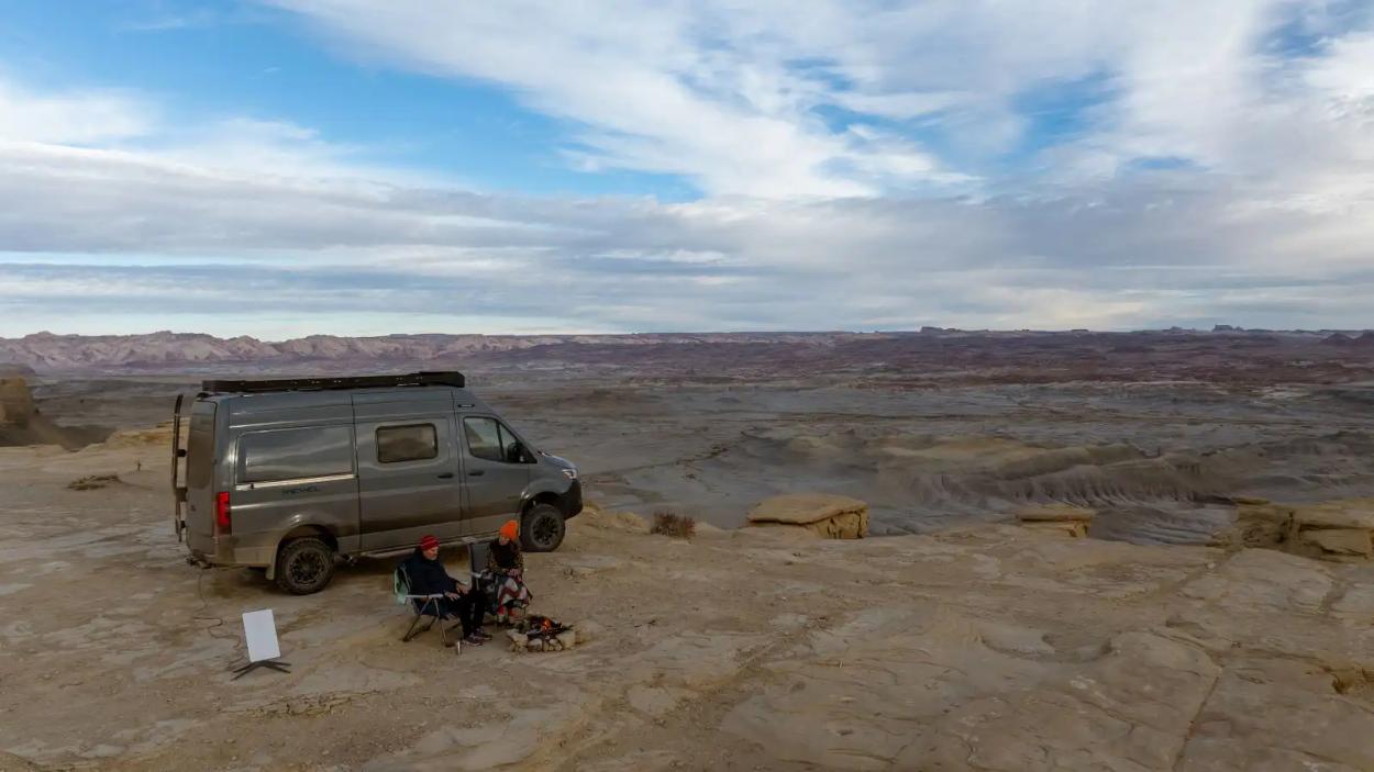 Revel parked on the side of a canyon