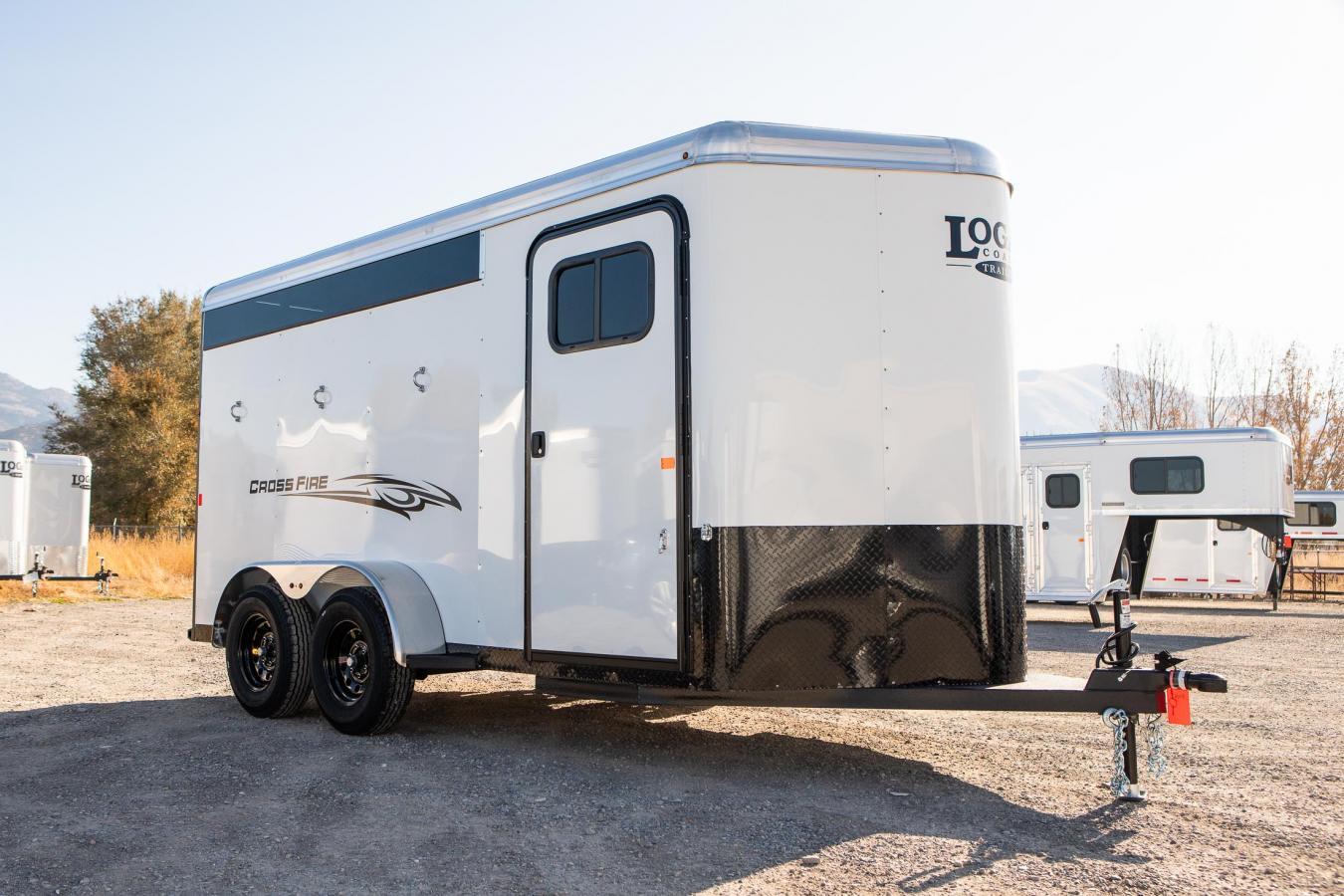 An exterior shot of a white Logan Coach Trailer