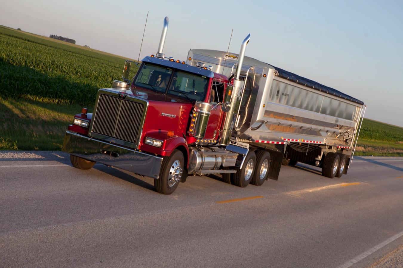 Western Star Truck Driving Down Road