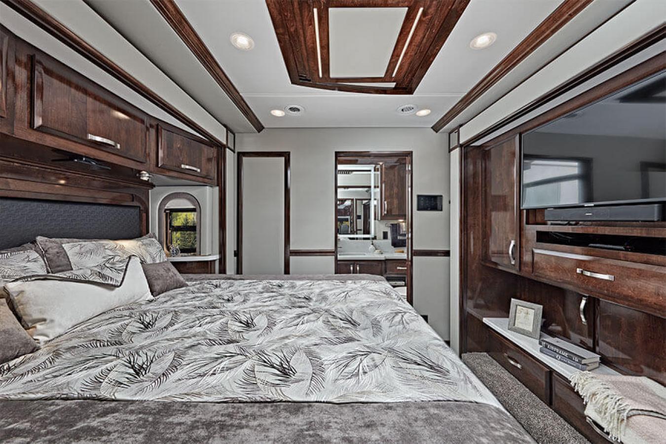 Bedroom space inside a Renegade RV