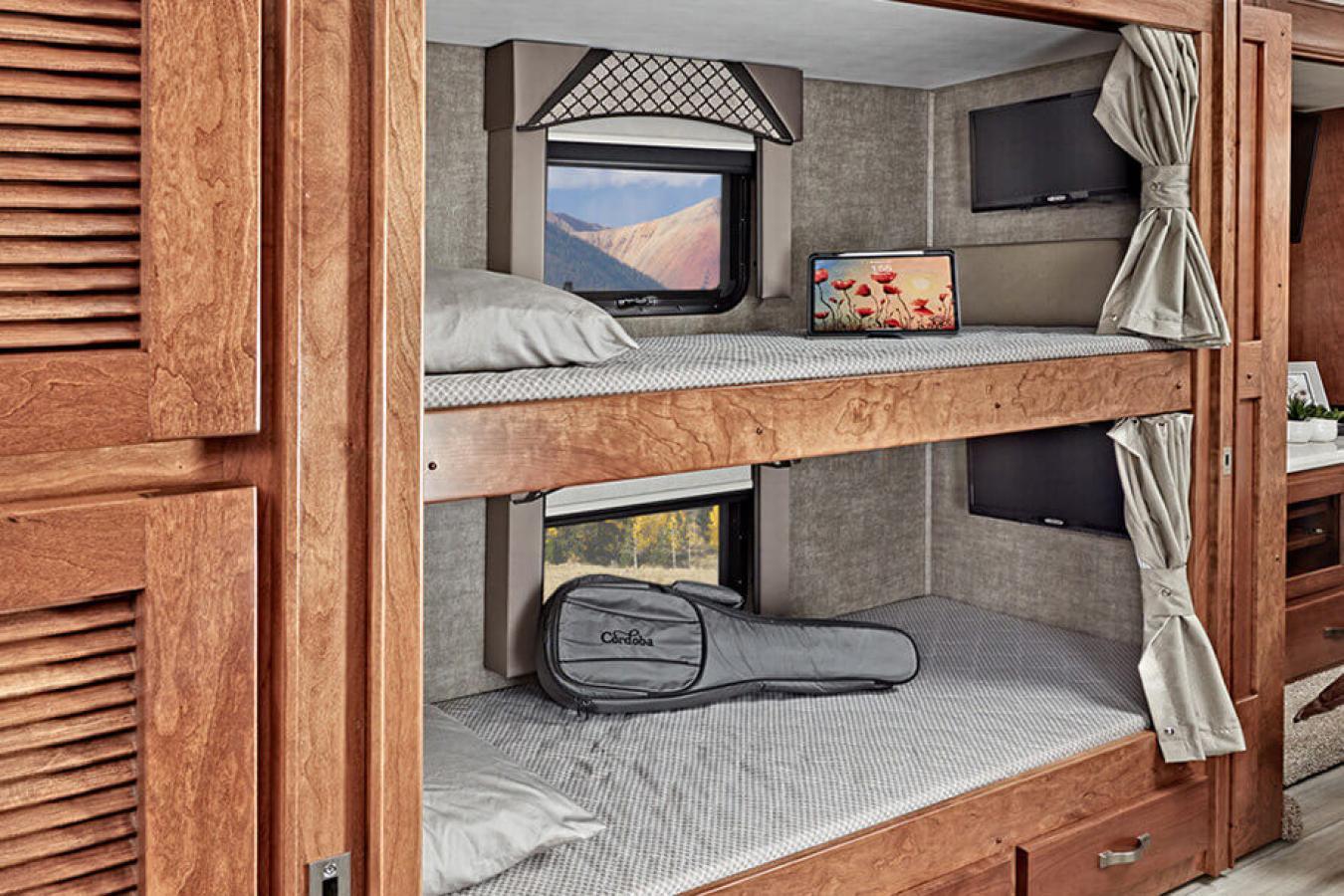 Bunk beds built into a Renegade RV