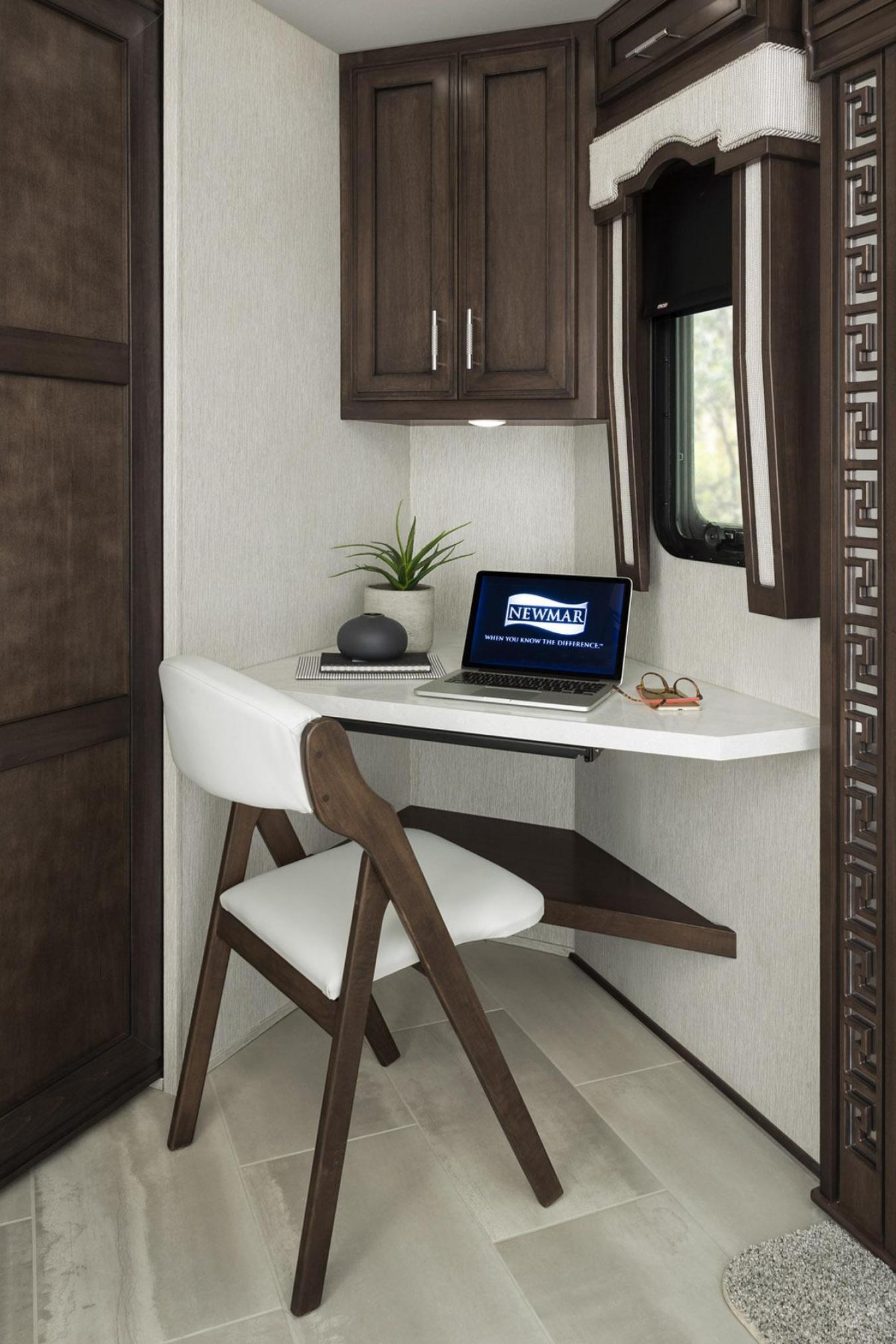 Office desk area inside of a 2022 Newmar Ventana RV