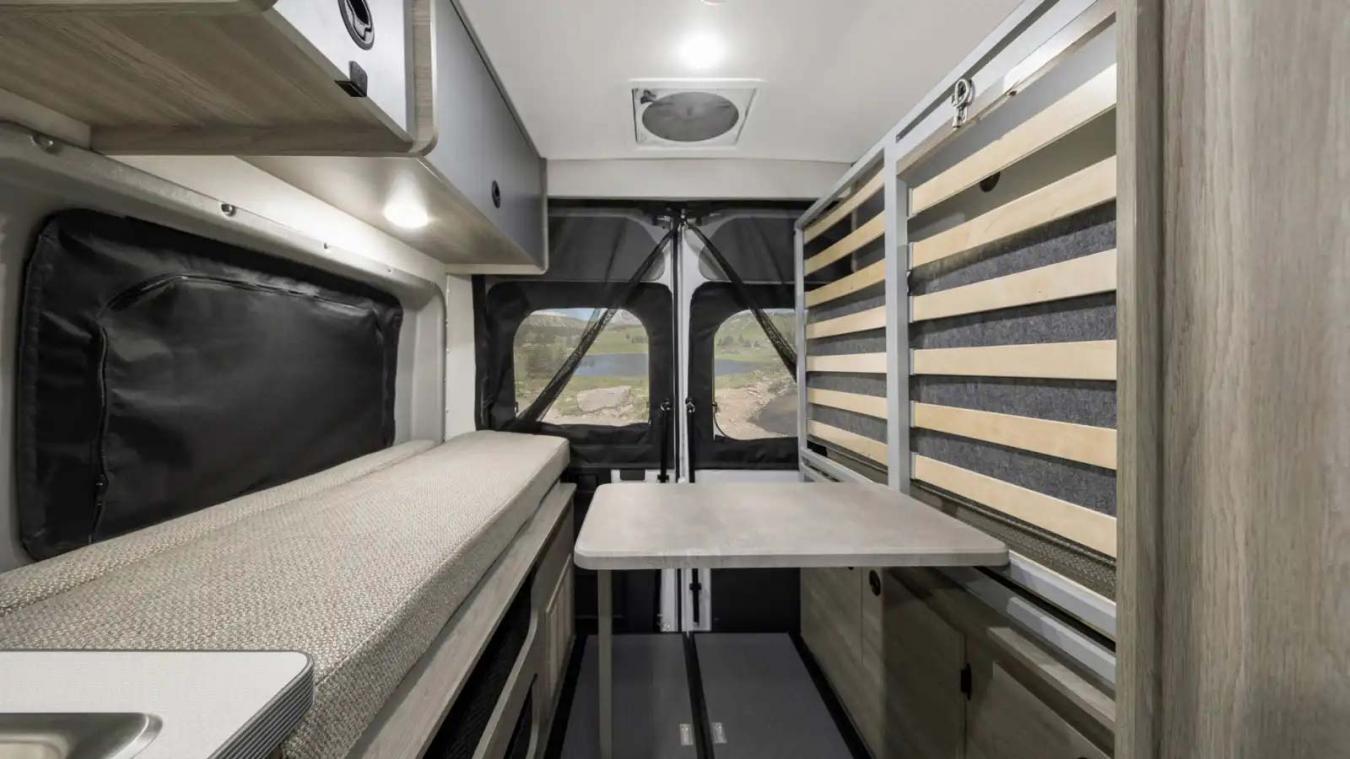 Dining area in a 2023 Winnebago Solis RV