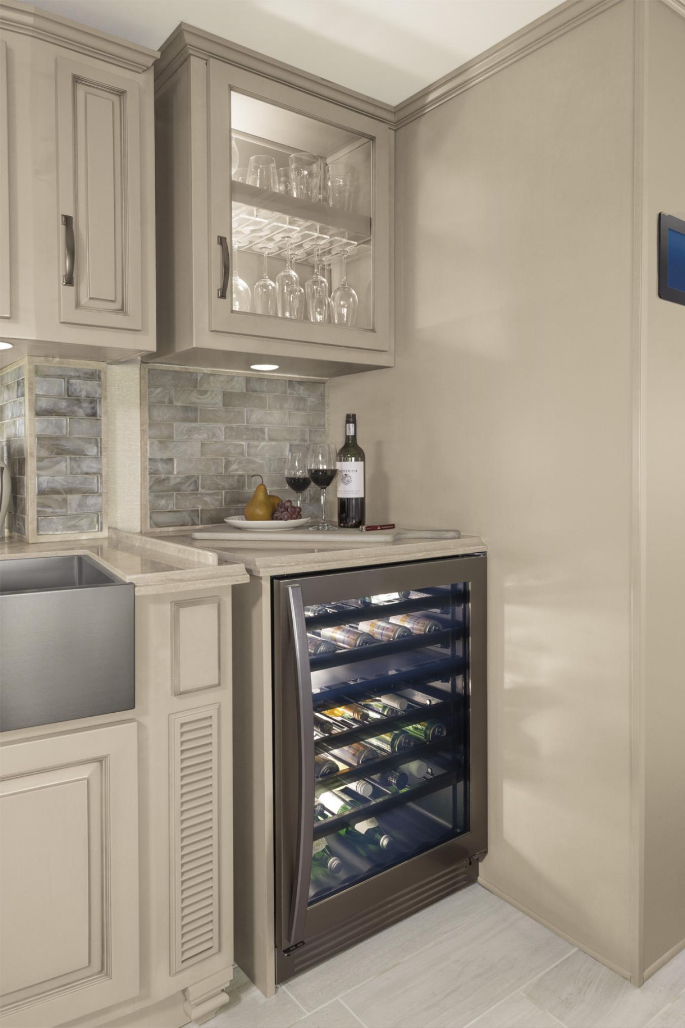 wine cooler with stemware storage