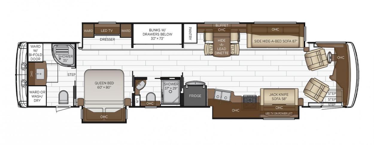 2023 Newmar Dutch Star 4310 RV Floorplan