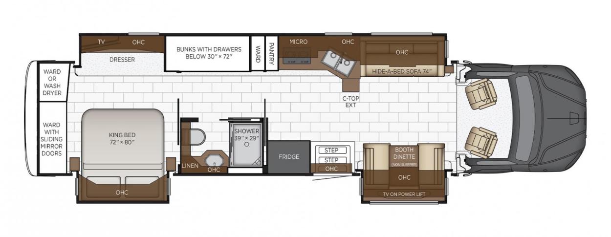 2023 Newmar Super Star 4065 RV Floorplan