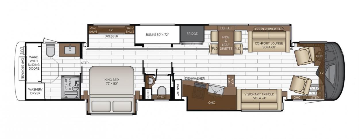 2023 Newmar King Aire 4558 RV Floorplan