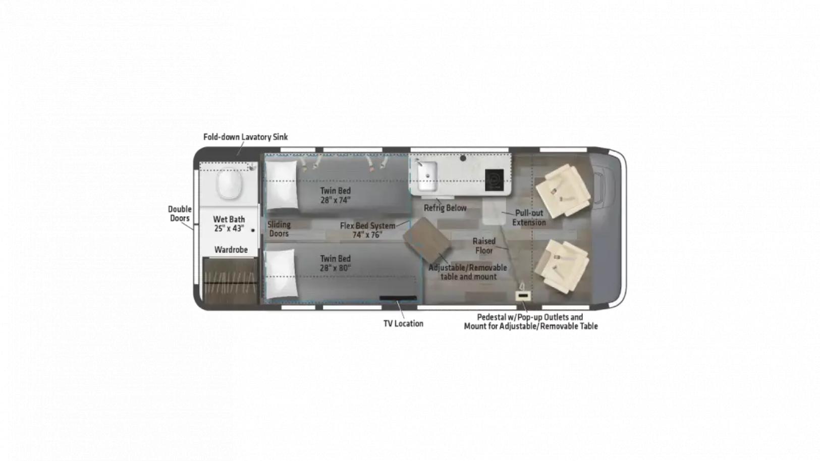 2023 Winnebago Travato 59KL Floorplan