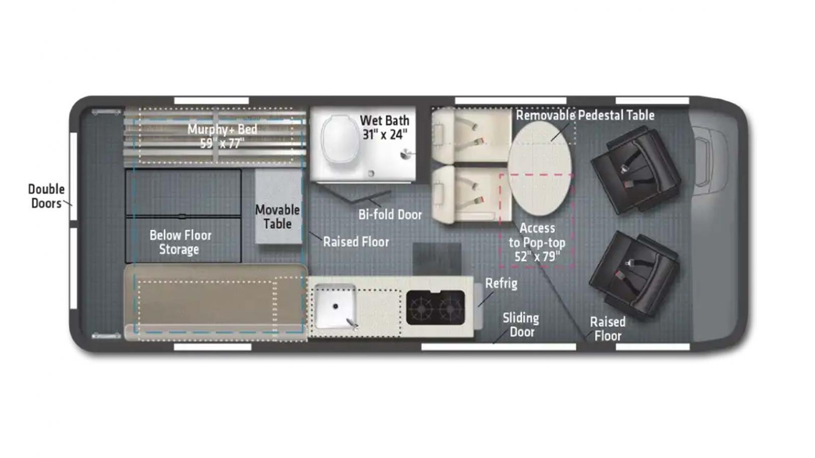 2023 Winnebago Solis 59PX Floorplan