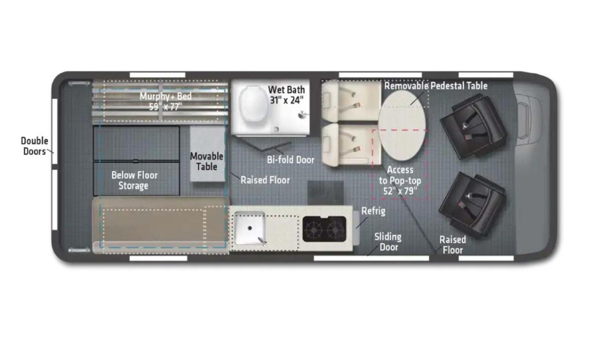 2023 Winnebago Solis 59PX RV Floorplan