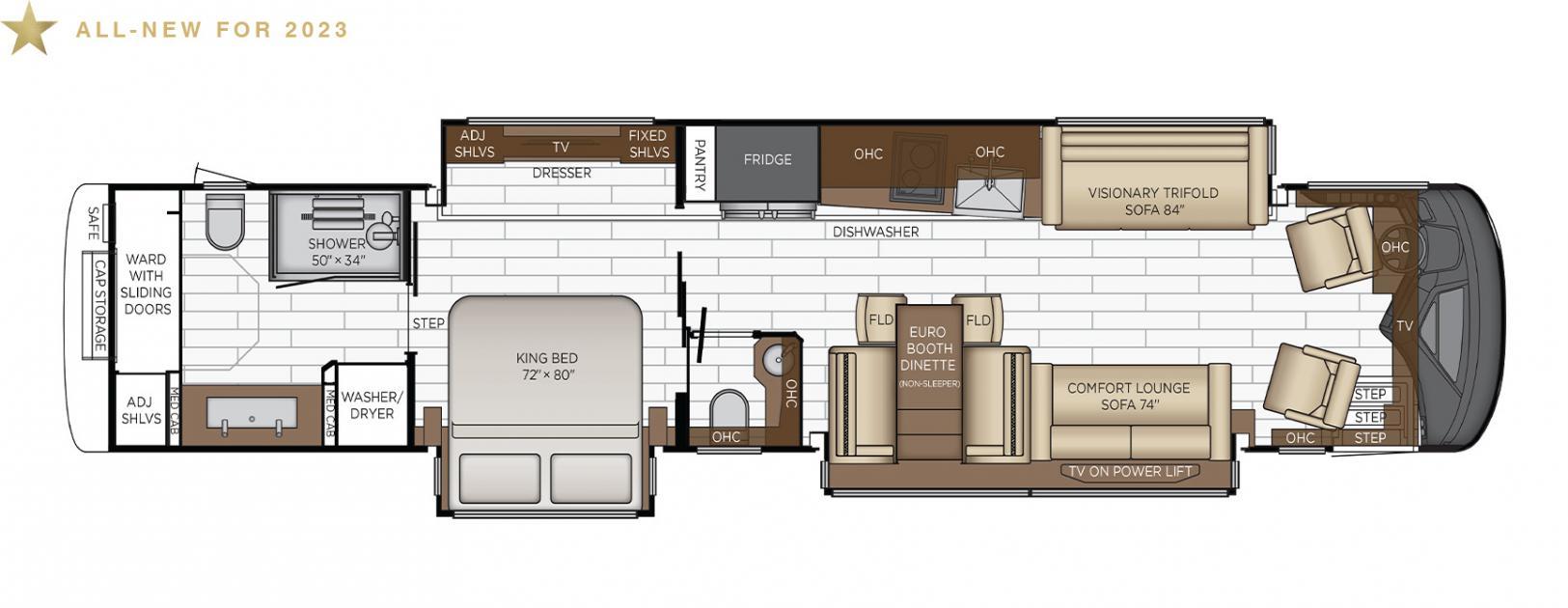 2023 Newmar King Aire 4521 Floorplan