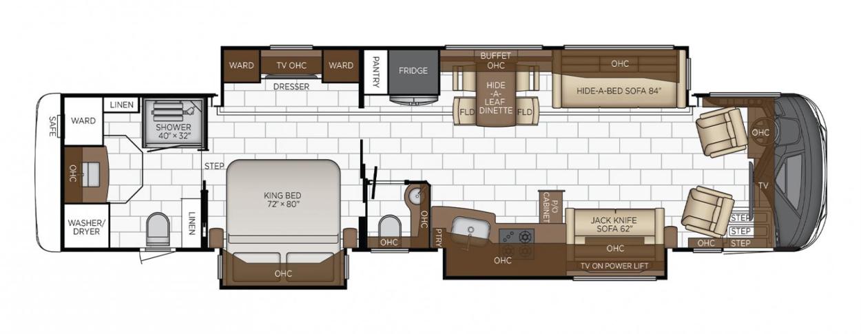 2023 Newmar Mountain Aire 4118 RV Floorplan