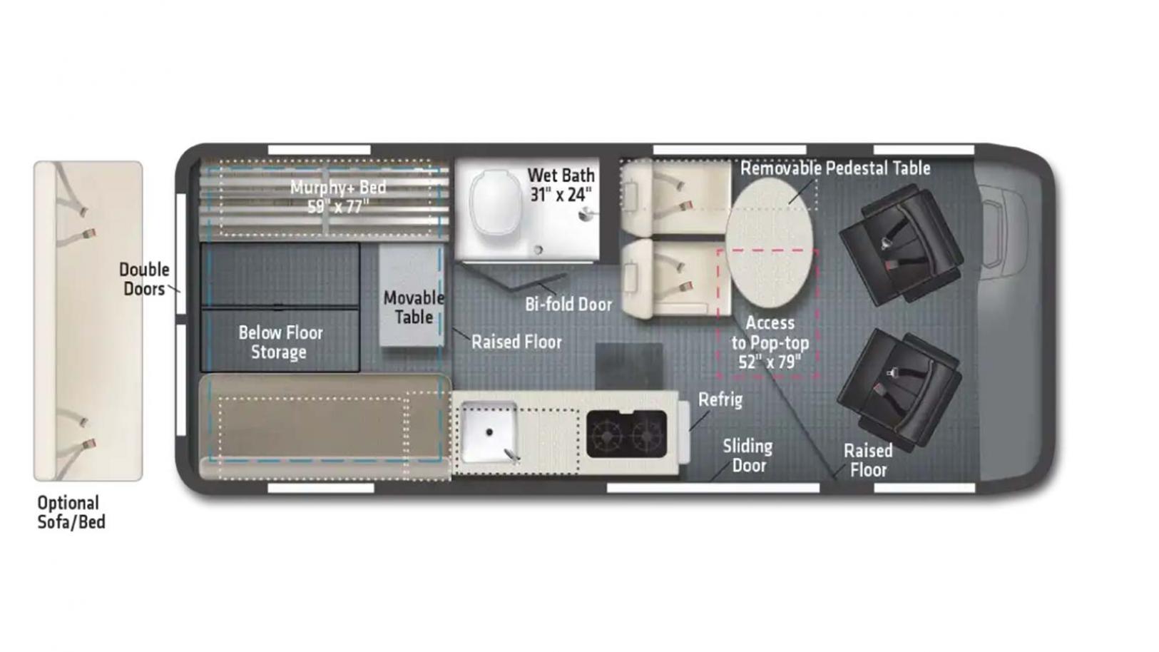 2023 Winnebago Solis 59P Floorplan