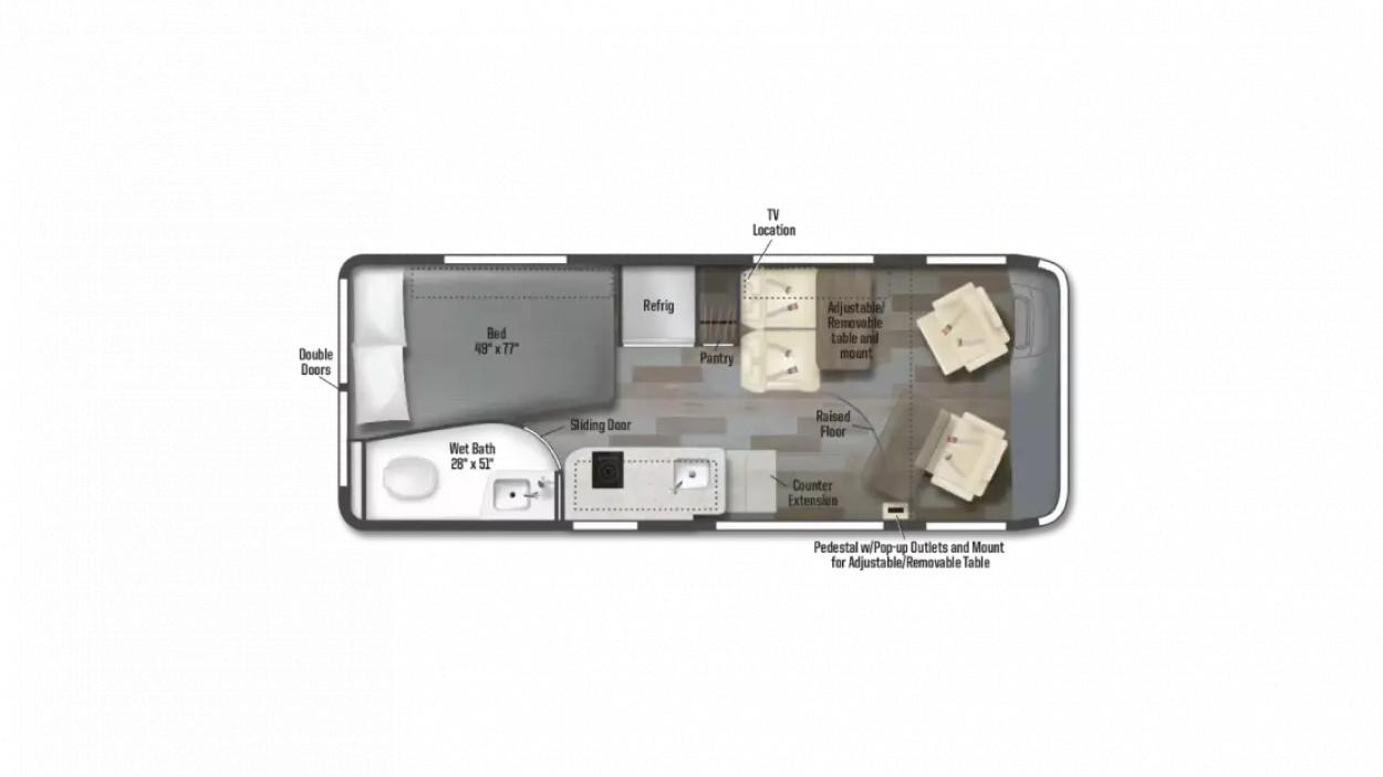 2023 Winnebago Travato 59GL RV Floorplan