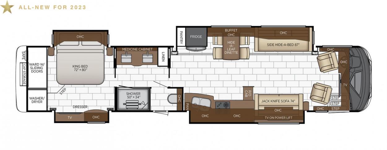 2023 Newmar Mountain Aire 3HLG RV Floorplan