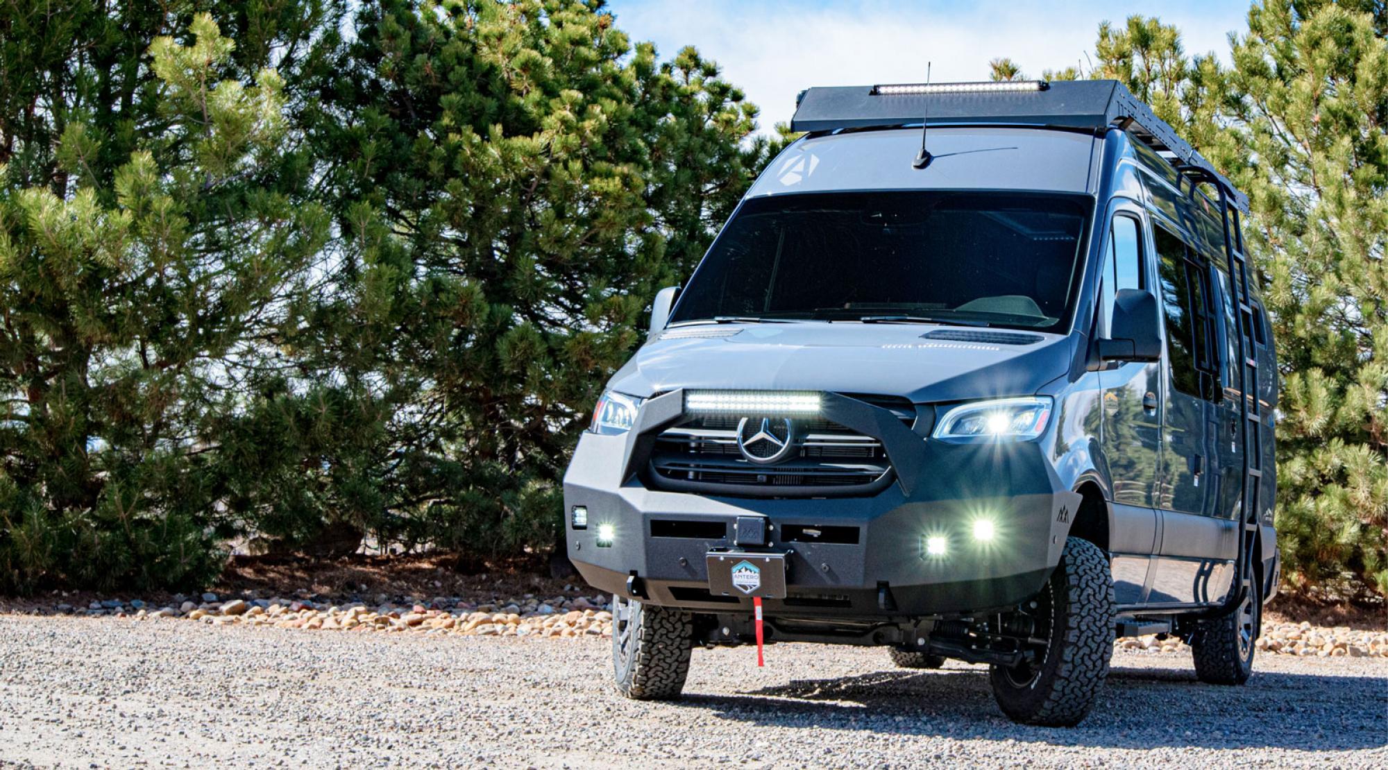 A front exterior shot of an Antero Adventure Van